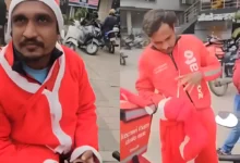 zomato delivery boy santa costume